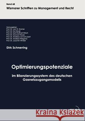 Optimierungspotenziale im Bilanzierungssystem des deutschen Gasnetzzugangsmodells Dirk Schnerring, Dr Prof Jost W Kramer 9783867417600