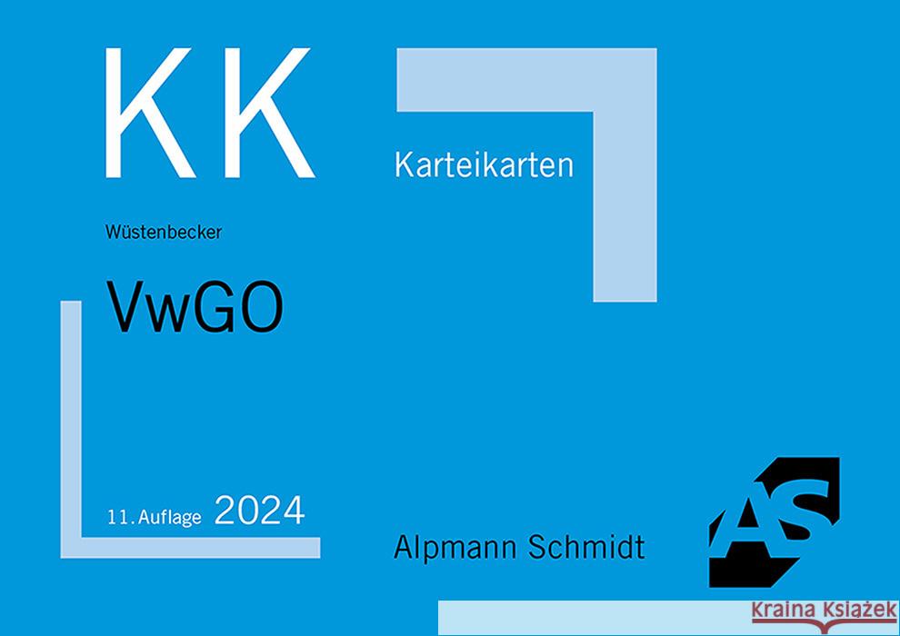 Karteikarten VwGO Wüstenbecker, Horst 9783867529174 Alpmann und Schmidt