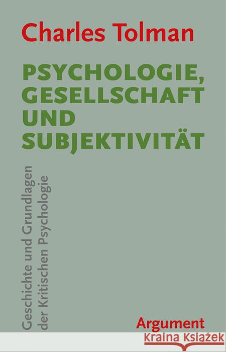 Psychologie, Gesellschaft und Subjektivität Tolman, Charles 9783867545976