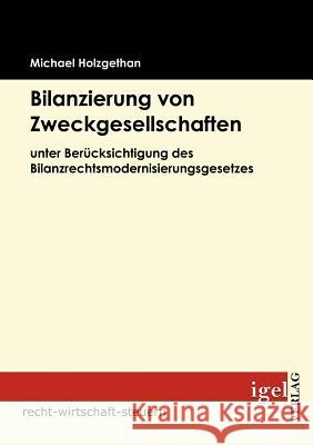 Bilanzierung von Zweckgesellschaften: unter Berücksichtigung des Bilanzrechtsmodernisierungsgesetzes Holzgethan, Michael 9783868151091 Igel Verlag
