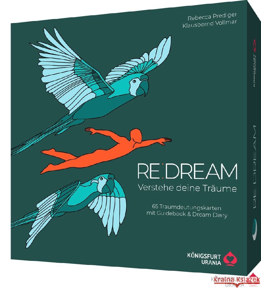 RE:DREAM: Verstehe deine Träume - 65 Traumdeutungskarten mit Guidebook & Dream Diary, m. 2 Buch, m. 65 Beilage, 3 Teile Prediger, Rebecca, Vollmar, Klausbernd 9783868268010
