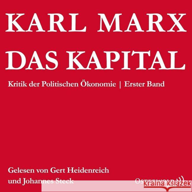 Das Kapital. Bd.1, 6 Audio-CDs : Kritik der Politischen Ökonomie. Gekürzte Lesung Marx, Karl 9783869523927 Hörbuch Hamburg