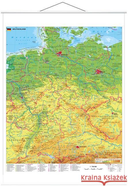 Stiefel Wandkarte Großformat Deutschland physisch laminiert mit Metallleisten Stiefel, Heinrich 9783869610351