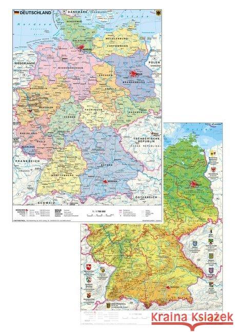 Stiefel Deutschland physisch/politisch, DUO-Schreibunterlage (Hochformat) : Beidseitig bedruckt. Laminiert. Stiefel, Heinrich 9783869610412