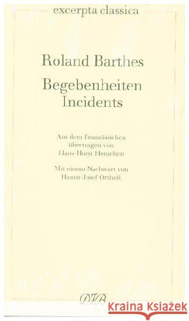 Begebenheiten Barthes, Roland 9783871620119