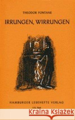 Irrungen, Wirrungen : Roman Fontane, Theodor   9783872911711 Hamburger Lesehefte