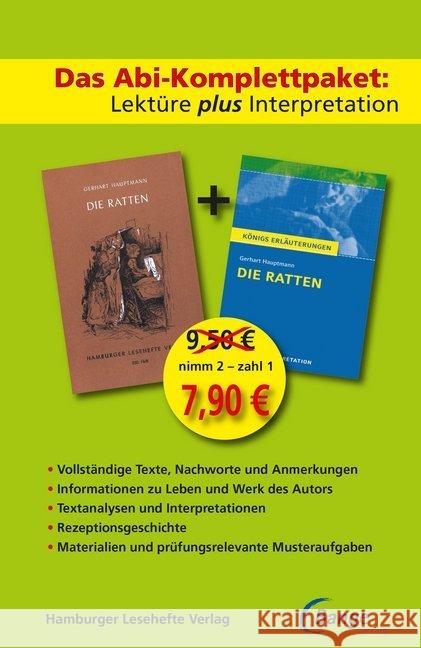 Das Abi-Komplettpaket. Lektüre plus Interpretation - Die Ratten : Königs Erläuterung mit Hamburger Leseheft Hauptmann, Gerhart 9783872919151 Bange