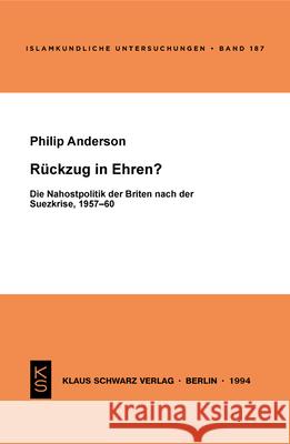 Rückzug in Ehren? Anderson, Philip 9783879972371