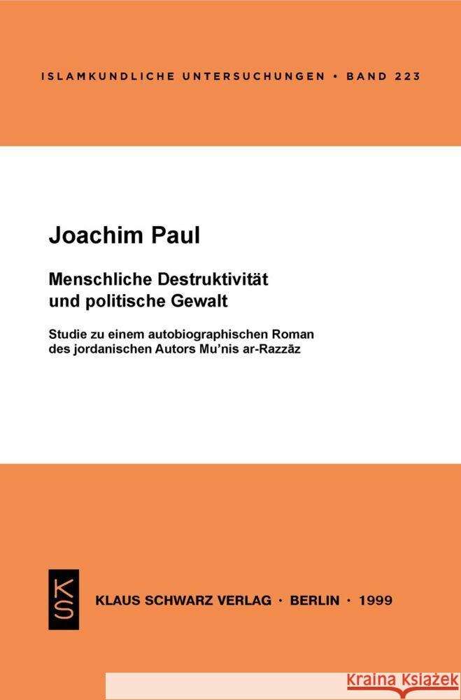 Menschliche Destruktivit Joachim Paul 9783879972753 Klaus Schwarz