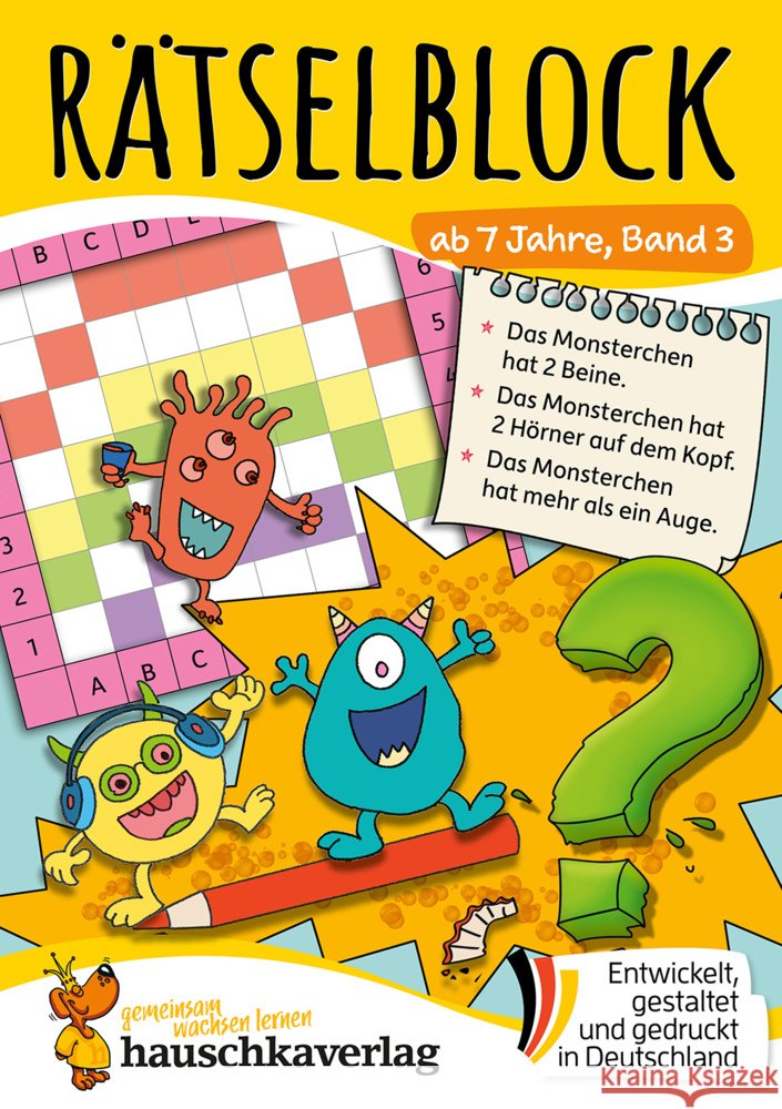 Rätselblock ab 7 Jahre, Band 3 Spiecker, Agnes 9783881006552 Hauschka