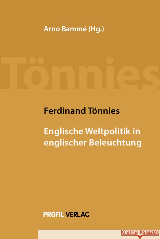 Ferdinand Tönnies: Englische Weltpolitik in englischer Beleuchtung Tönnies, Ferdinand 9783890197647