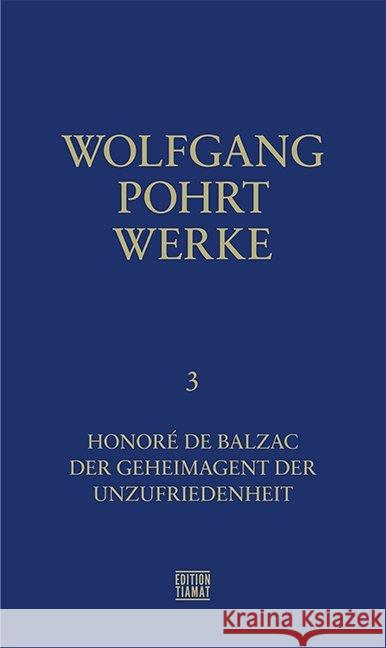 Honoré de Balzac / Der Geheimagent der Unzufriedenheit  9783893202324 Edition Tiamat