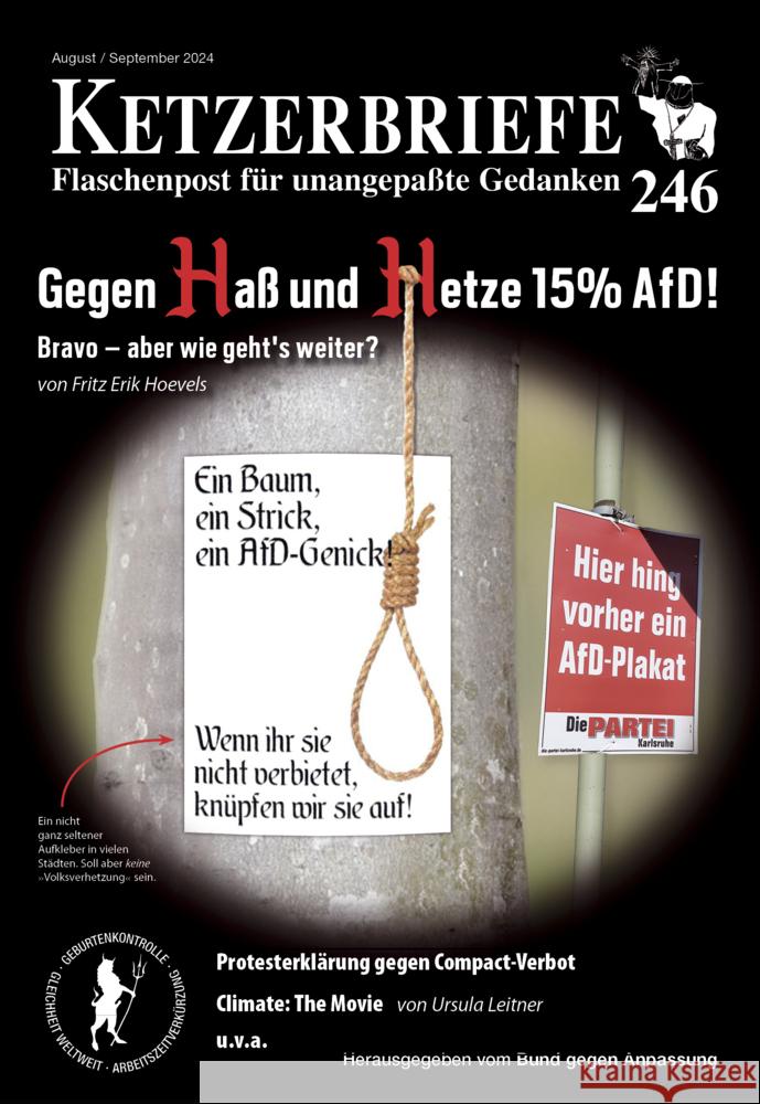 Gegen Haß und Hetze 15% AfD! Bravo - aber wie geht´s weiter? Hoevels, Fritz Erik, Leitner, Ursula, Ehrlicher, Knut 9783894843090