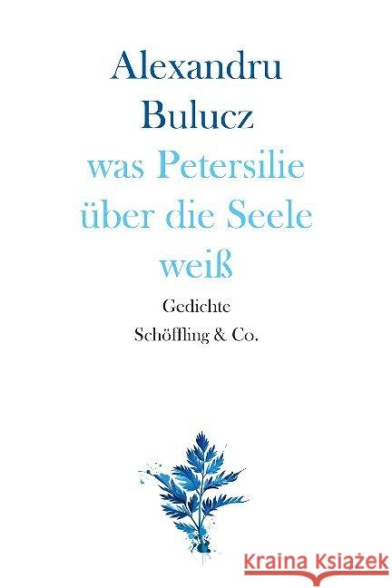 was Petersilie über die Seele weiß : Gedichte Bulucz, Alexandru 9783895615078 Schöffling