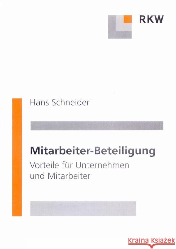 Mitarbeiter-Beteiligung. Schneider, Hans 9783896440891