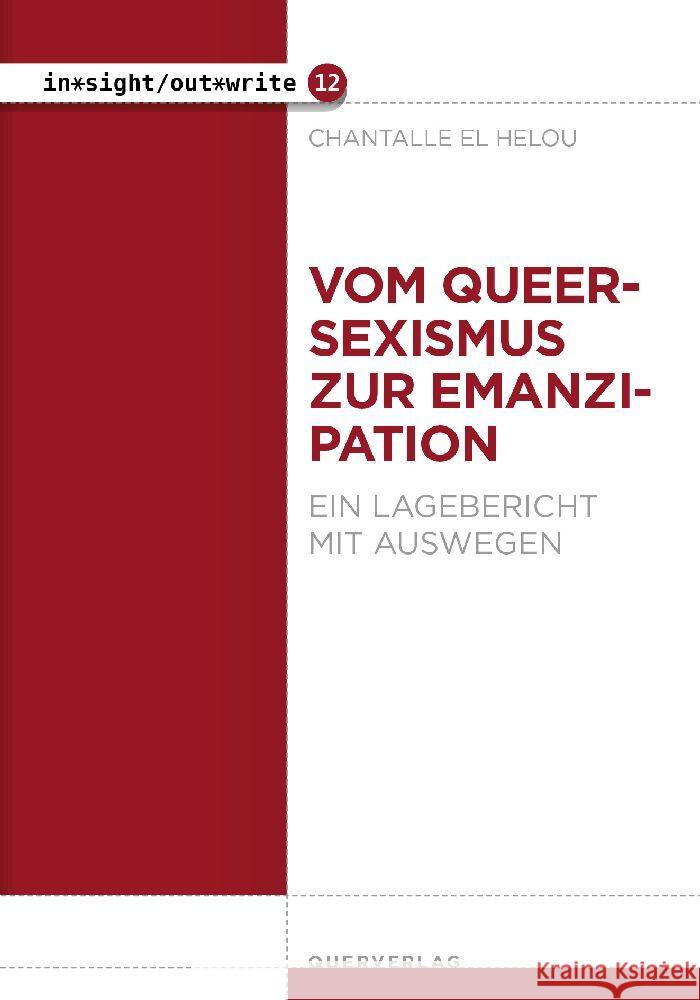 Vom Queersexismus zur Emanzipation El Helou, Chantalle 9783896563361 Querverlag