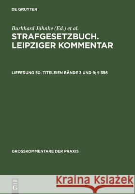 Titeleien Bände 3 und 9; § 356 Ferdinand Gillmeister 9783899491722 De Gruyter