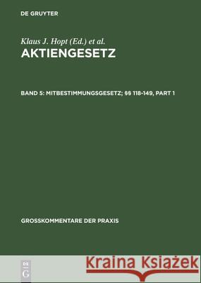 Mitbestimmungsgesetz; 118-149 Sebastian Mock 9783899495980 de Gruyter-Recht