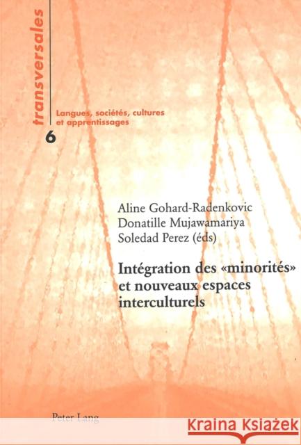 Intégration Des « Minorités » Et Nouveaux Espaces Interculturelsÿ Perez-Abadin, Soledad 9783906770444 Peter Lang Gmbh, Internationaler Verlag Der W