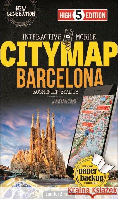 High 5 Edition Interactive Mobile Citymap Barcelona : Stadtplan Barcelona 1:20 000. New Generation  9783906908342 High 5 Edition