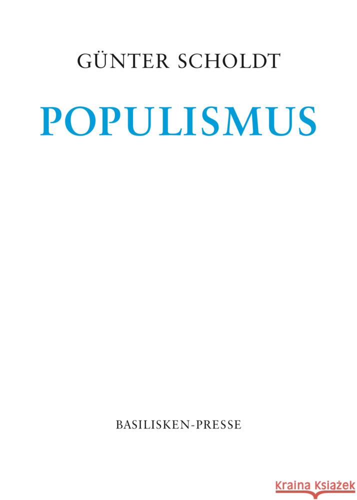 Populismus Scholdt, Günter 9783910375642