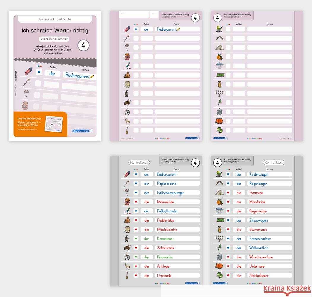 Ich schreibe Wörter richtig - Abreißblock 4 - Lernzielkontrolle - Viersilbige Wörter Langhans, Katrin 9783910429185