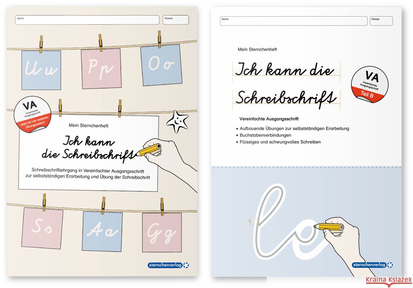 Ich kann die Schreibschrift + Übungsheft zu den Buchstabenverbindungen - Vereinfachte Ausgangsschrift - 2 Hefte sternchenverlag GmbH, Langhans, Katrin 9783910429765 Sternchenverlag