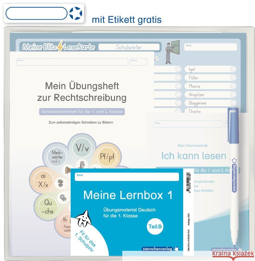 Meine Lernbox 1 - Teil B - Deutsch - Fit für das 1. Schuljahr sternchenverlag GmbH, Langhans, Katrin 9783910429789 Sternchenverlag