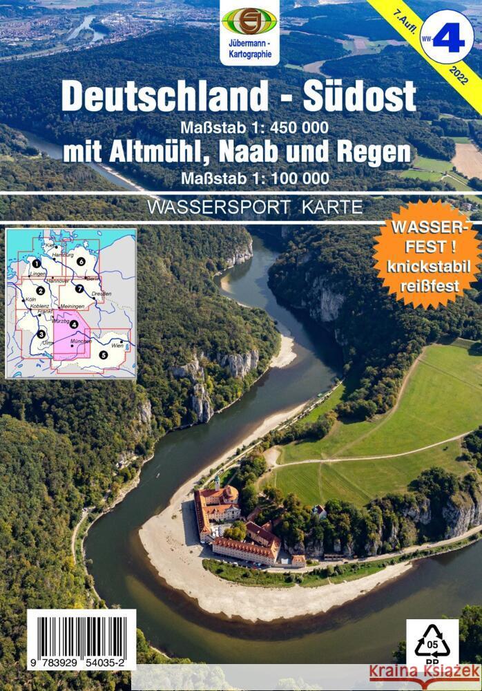 Wassersport-Wanderkarte / Deutschland Südost mit Altmühl, Naab und Regen für Kanu- und Rudersport Jübermann, Erhard 9783929540352 Jübermann, E