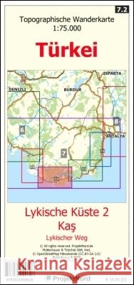 Lykische Küste 2 - Kas - Lykischer Weg - Topographische Wanderkarte 1:75.000 Türkei (Blatt 7.2) Mollenhauer, Jens Uwe 9783931099626 ProjektNord / Mollenhauer & Treichel