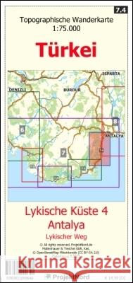 Lykische Küste 4 - Antalya - Lykischer Weg - Topographische Wanderkarte 1:75.000 Türkei (Blatt 7.4) Mollenhauer, Jens Uwe 9783931099640 ProjektNord / Mollenhauer & Treichel