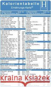 Kalorientabelle, Ernährungs-Karte    9783939081807 Hawelka