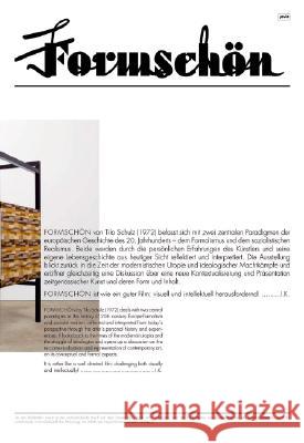 Formschön: Ausstellungsansichten von Tilo Schulz Ilina Koralova, Tilo Schulz 9783939633327 JOVIS Verlag