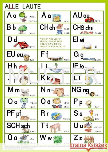 Alle Laute : Übersichtsposter DIN A1. Basiskonzept® Thomé, Prof. Dr. Günther; Thomé, Dr. Dorothea 9783942122276 isb Institut für sprachliche Bildung