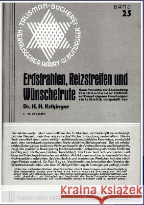 Erdstrahlen, Reizstreifen und Wünschelrute Kritzinger, H. H. 9783943233629