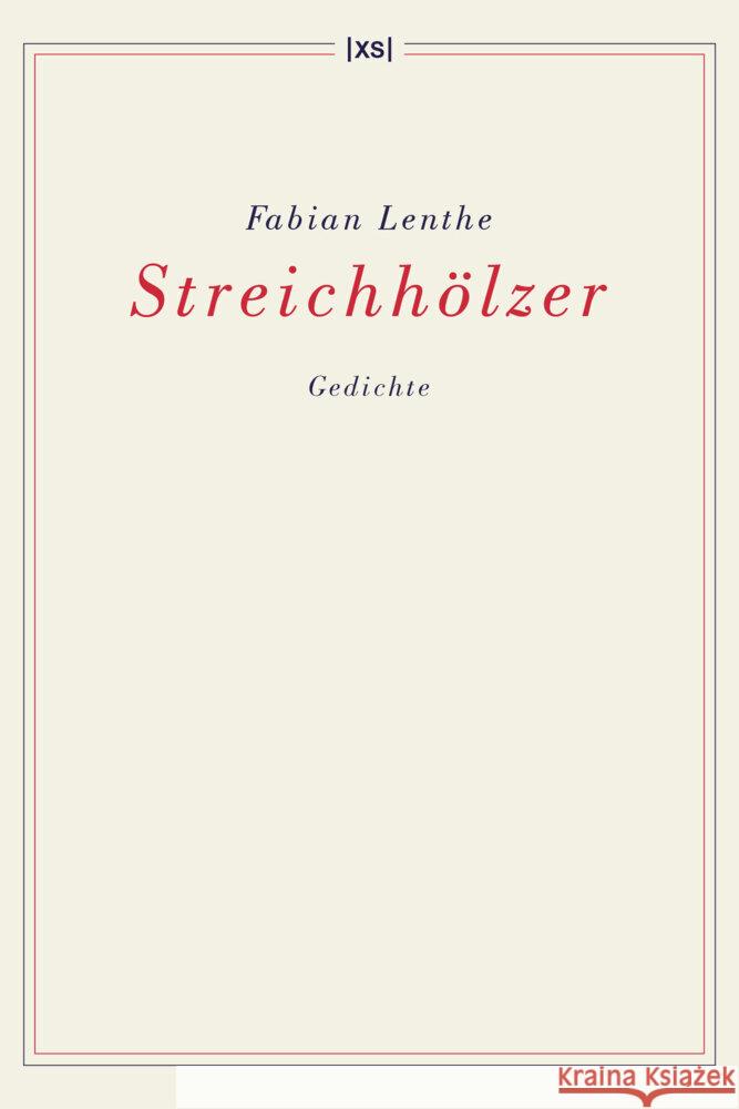 Streichhölzer Lenthe, Fabian 9783944503226