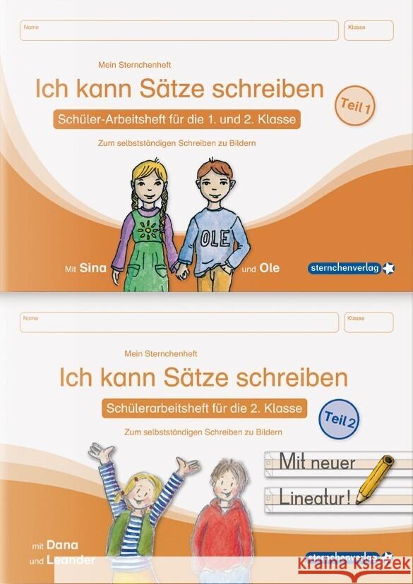 Ich kann Sätze schreiben Teil 1 und 2 im Set - Schülerarbeitshefte für die 1. und 2. Klasse sternchenverlag GmbH, Langhans, Katrin 9783946904755 Sternchenverlag