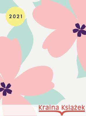 2021 Planner Weekly and Monthly Hardcover: 12 Month Planner 2021 Hard Cover 8.5 x11 January - December 2021 Double Page per Week Flowers Paper, Pilvi 9783947808656 Paula Rocket