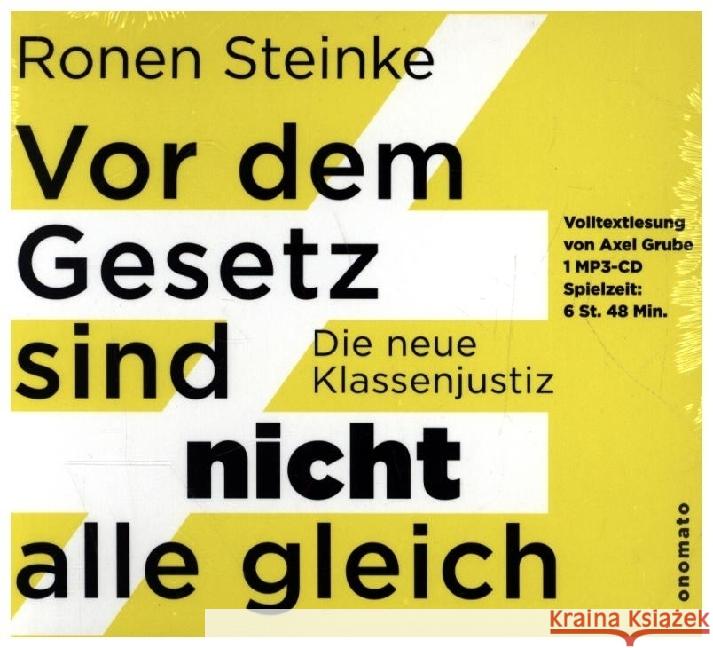 Vor dem Gesetz sind NICHT alle gleich Steinke, Ronen 9783949899003 Onomato