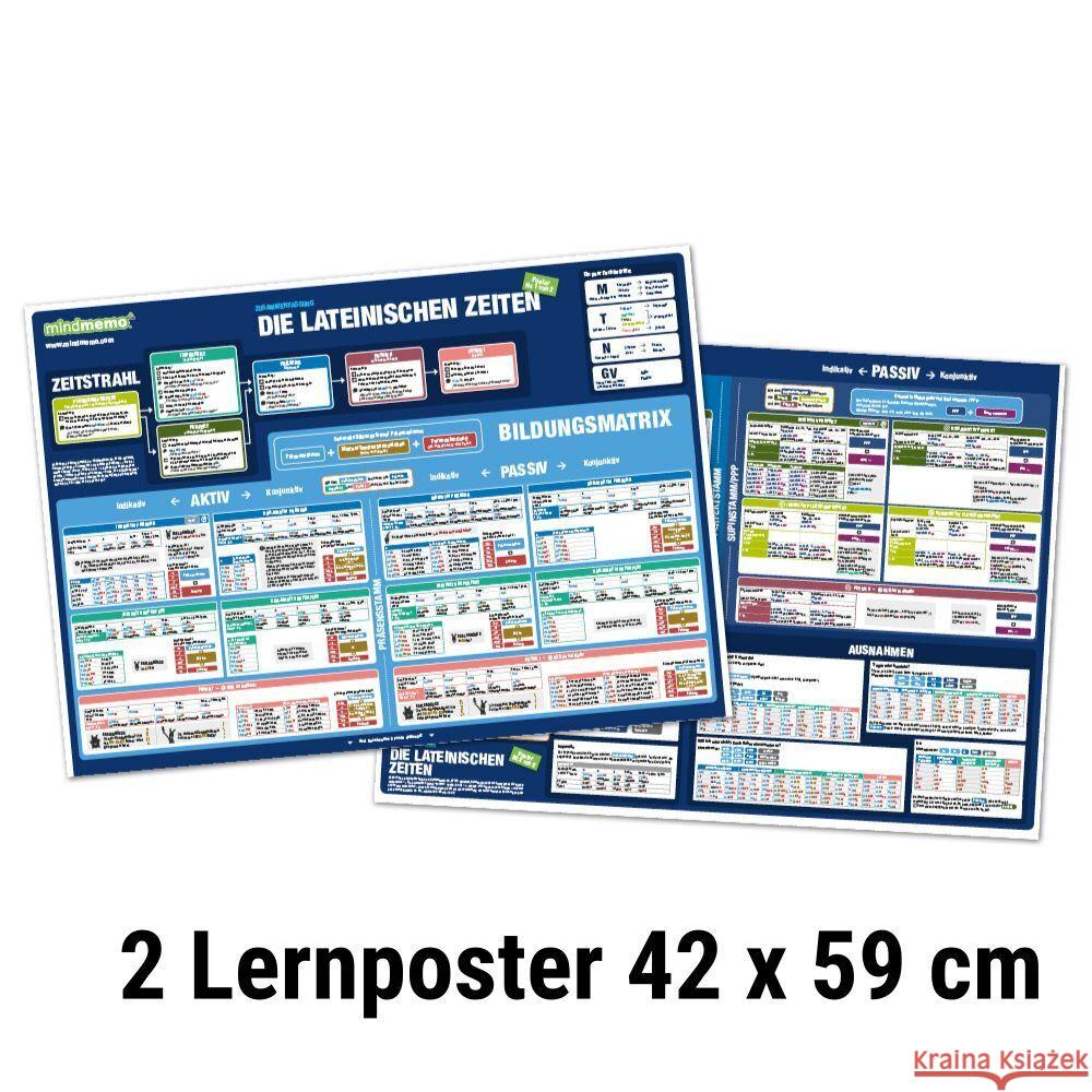 mindmemo Lernposter 2er Set - Die lateinischen Zeiten Grammatik lernen Grundwissen Lernhilfe Fischer, Henry, Hunstein, Philipp 9783954131532