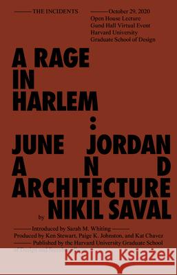 Rage in Harlem: June Jordan and Architecture Nikil Saval 9783956796296