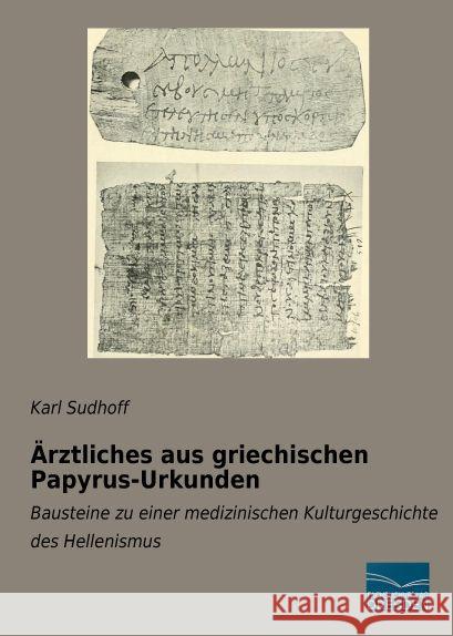 Ärztliches aus griechischen Papyrus-Urkunden : Bausteine zu einer medizinischen Kulturgeschichte des Hellenismus Sudhoff, Karl 9783956926822 Fachbuchverlag-Dresden