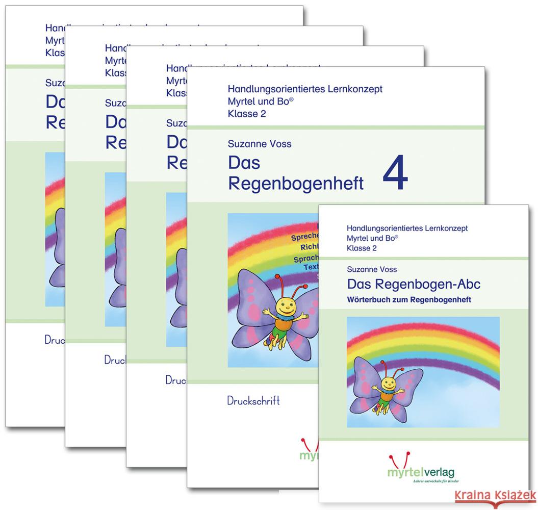 Regenbogenheft 1-4 Druckschrift + Das Zauberwald-ABC, 5 Bde. Voss, Suzanne 9783957094759 Myrtel