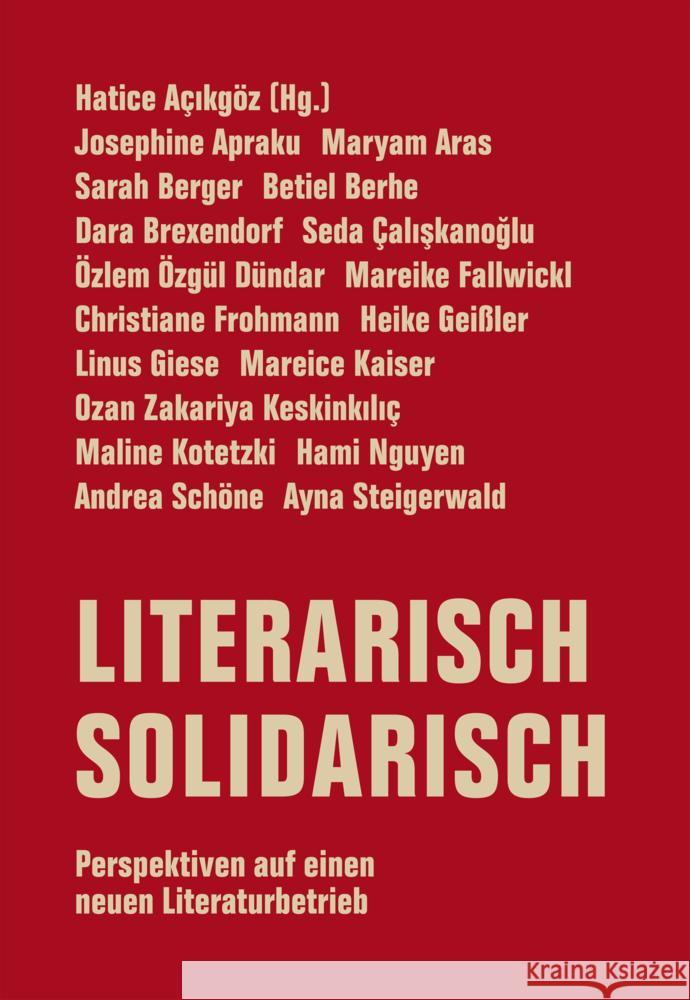 Literarisch solidarisch, 340 Teile Apraku, Josephine, Frohmann, Christiane, Geißler, Heike 9783957326485