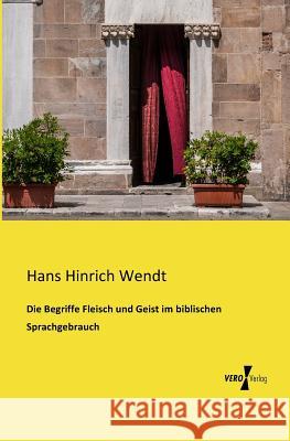 Die Begriffe Fleisch und Geist im biblischen Sprachgebrauch Hans Hinrich Wendt 9783957380098