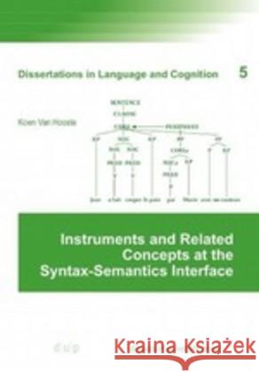 Instruments and Related Concepts at the Syntax-Semantics Interface Koen Va 9783957580597 Dusseldorf University Press