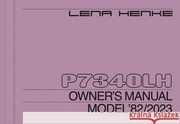 Lena Henke: P7340lh Lena Henke 9783959057967 Spector Books