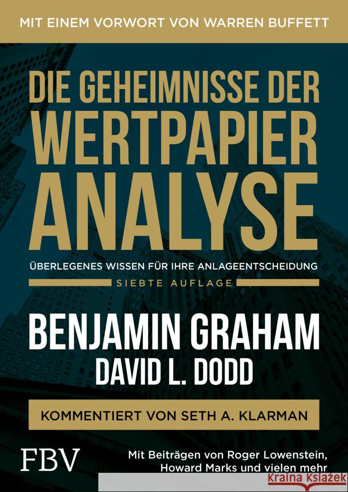 Die Geheimnisse der Wertpapieranalyse Graham, Benjamin 9783959727679 FinanzBuch Verlag