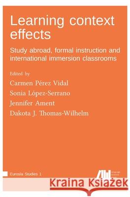 Learning context effects Carmen Pérez, Carmen 9783961100958 Language Science Press