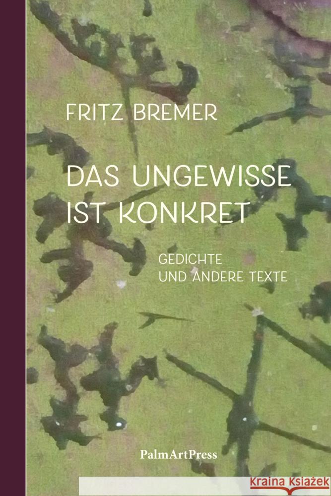 Das Ungewisse ist Konkret Bremer, Fritz 9783962581121 PalmArtPress
